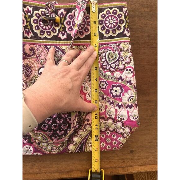 Vera Bradley Toggle Tote in Very Berry Purple Pink Floral Paisley - Picture 7 of 8